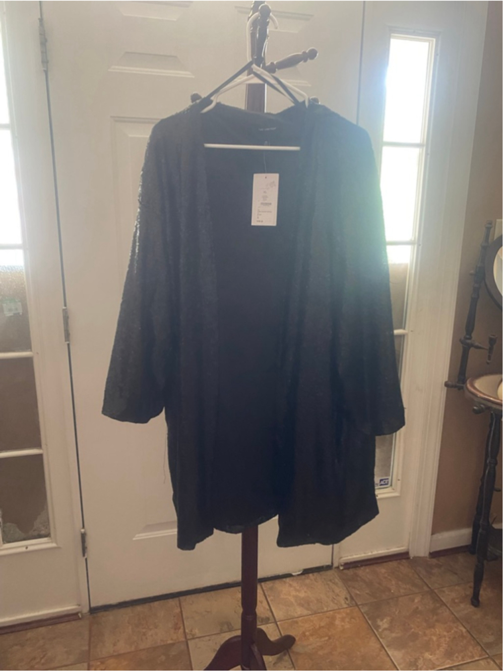Women's THE LIMITED Black Sequin Topper Jacket XL